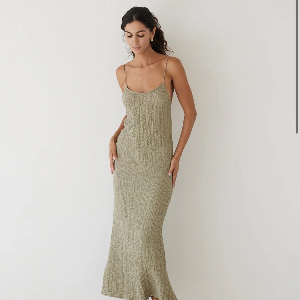 Elegant Olive Green Maxi Dress